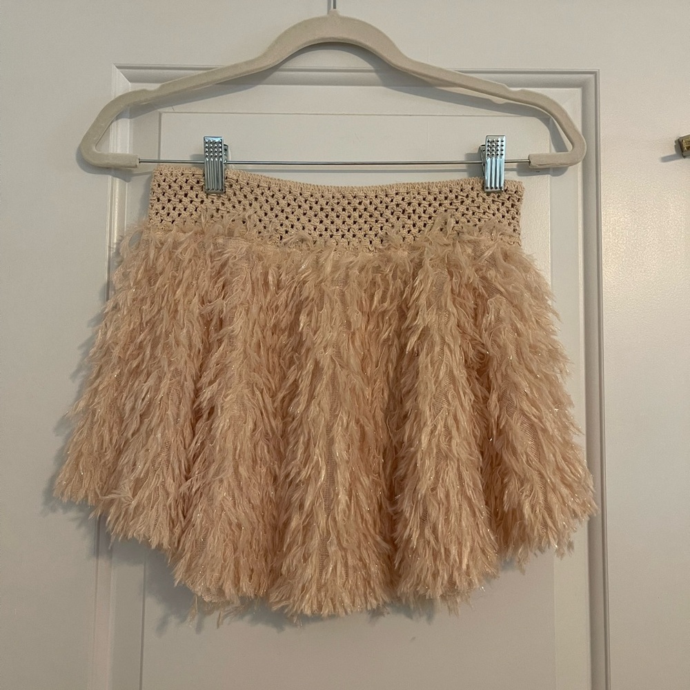 Chic Tan Textured Mini Skirt